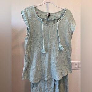 Jaclyn Intimates Pajamas Set Cotton Gauze Green Sage